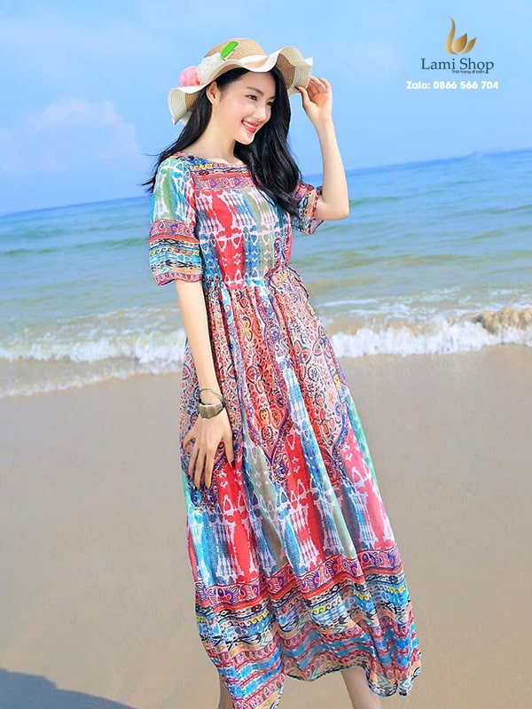 dam maxi di bien cho nguoi thap