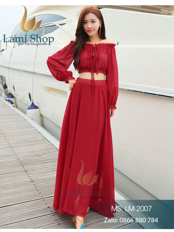 Váy đi du lịch đẹp màu đỏ ( Mẫu Mới ) - Lami Shop